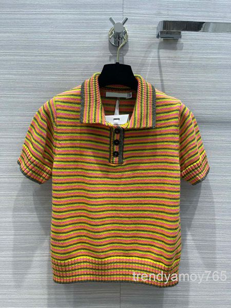 women's knits & tees color striped t-shirt temperament is versatile, showing a thin man, short polo high-end in spring and summer, White